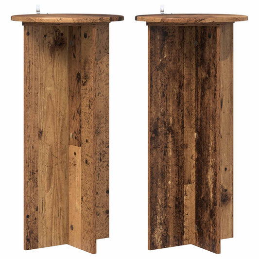 vidaXL Plant Stand 2 pcs Old Wood 40 x 40 x 80 cm Engineered Wood