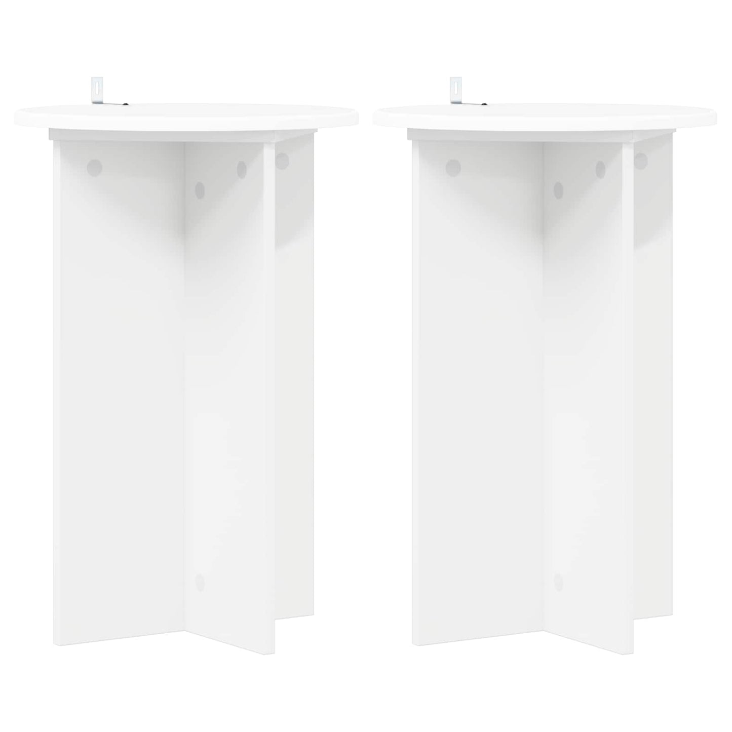 vidaXL Plant Stand 2 pcs White Ø40 x 60 cm Engineered Wood