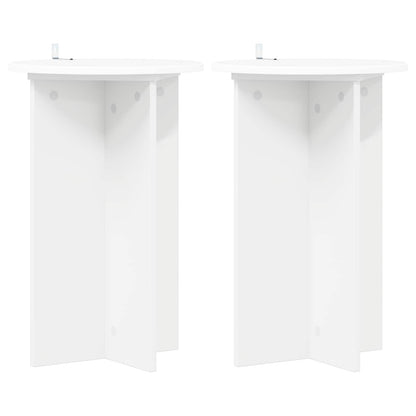 vidaXL Plant Stand 2 pcs White Ø40 x 60 cm Engineered Wood