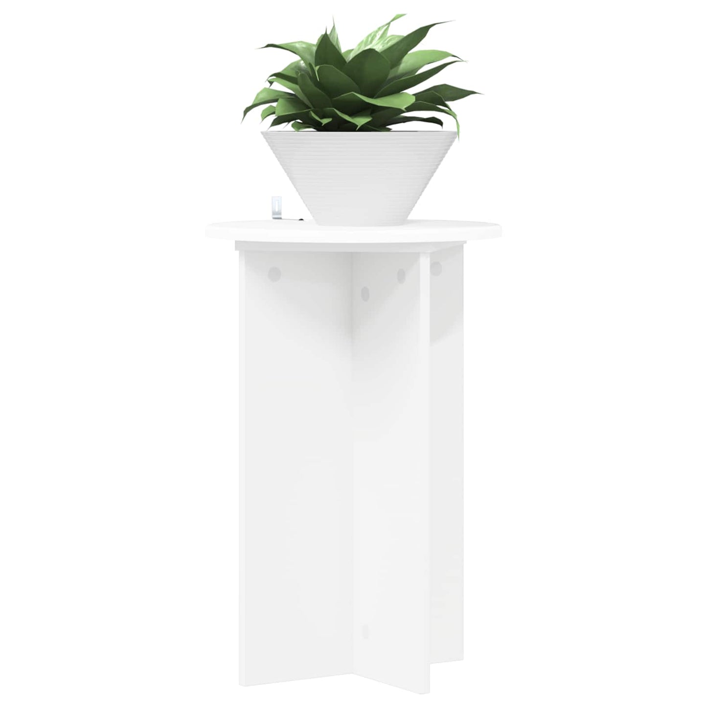 vidaXL Plant Stand 2 pcs White Ø40 x 60 cm Engineered Wood