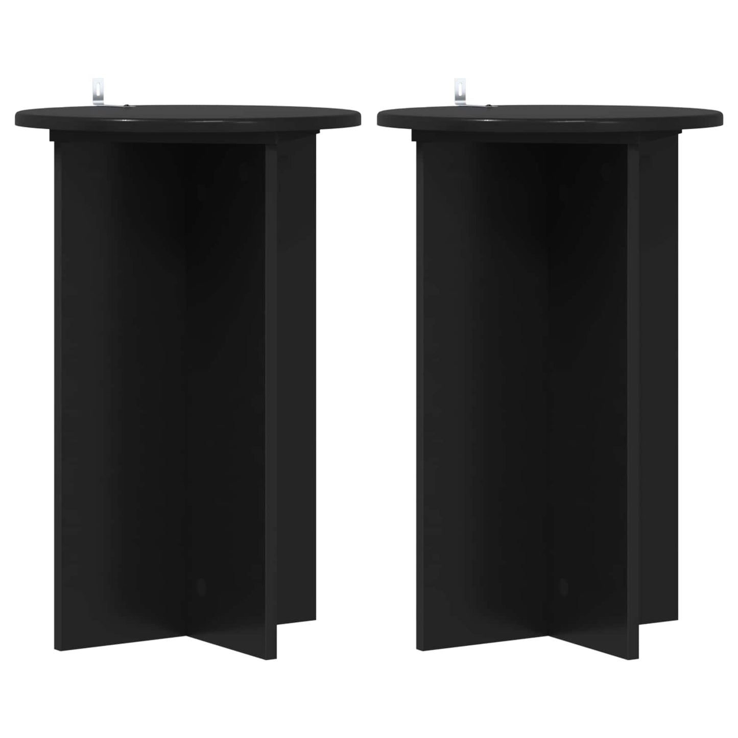 vidaXL Plant Stand 2 pcs Black Ø40 x 60 cm Engineered Wood