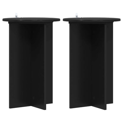 vidaXL Plant Stand 2 pcs Black Ø40 x 60 cm Engineered Wood