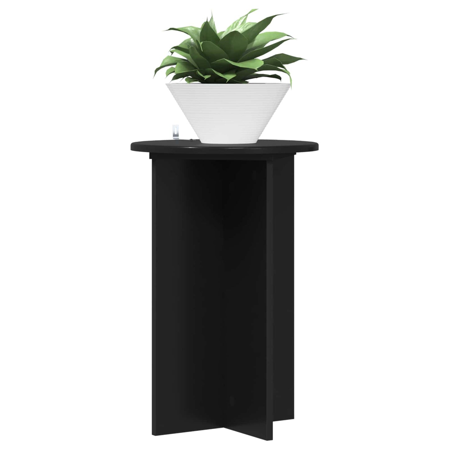 vidaXL Plant Stand 2 pcs Black Ø40 x 60 cm Engineered Wood