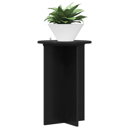 vidaXL Plant Stand 2 pcs Black Ø40 x 60 cm Engineered Wood