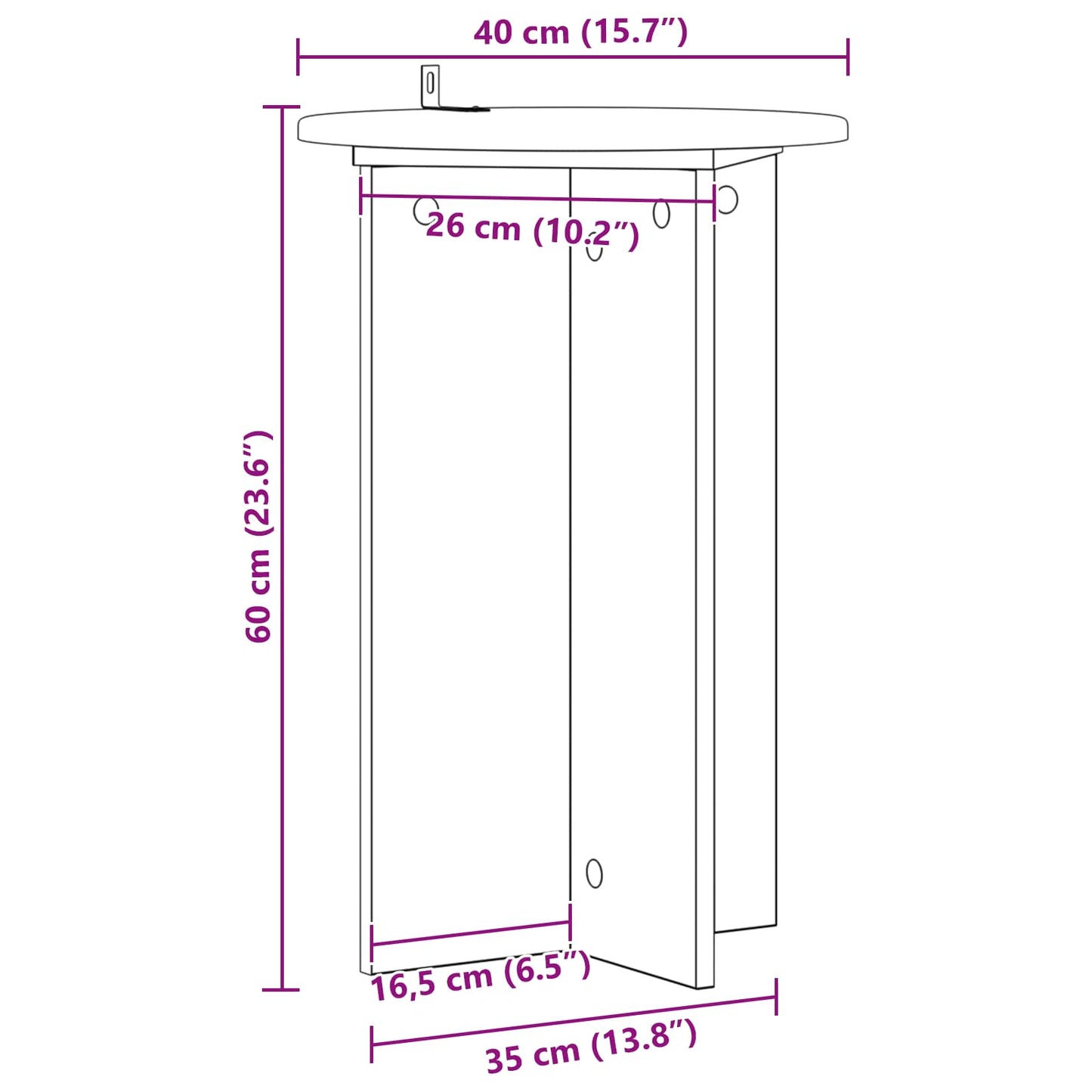 vidaXL Plant Stand 2 pcs Black Ø40 x 60 cm Engineered Wood