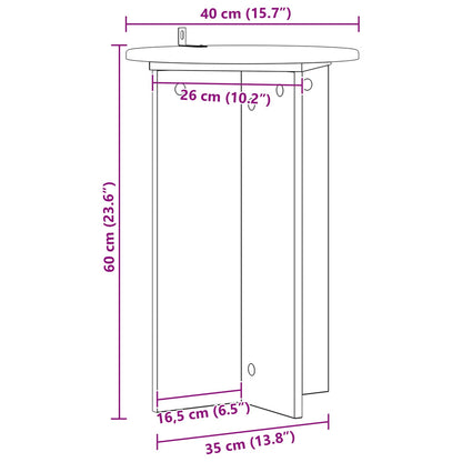 vidaXL Plant Stand 2 pcs Black Ø40 x 60 cm Engineered Wood
