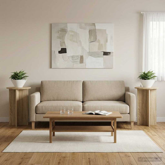 vidaXL Plant Stand 2 pcs Sonoma Oak Ø40 x 60 cm Engineered Wood