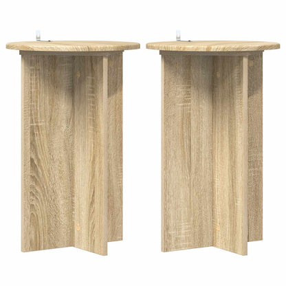 vidaXL Plant Stand 2 pcs Sonoma Oak Ø40 x 60 cm Engineered Wood