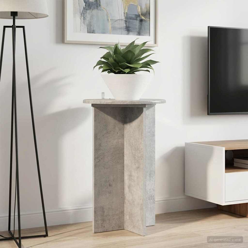 vidaXL Plant Stand 2 pcs Concrete Grey Ø40 x 60 cm Engineered Wood