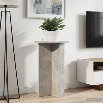 vidaXL Plant Stand 2 pcs Concrete Grey Ø40 x 60 cm Engineered Wood