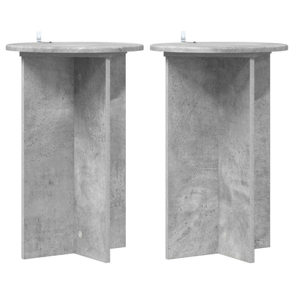 vidaXL Plant Stand 2 pcs Concrete Grey Ø40 x 60 cm Engineered Wood