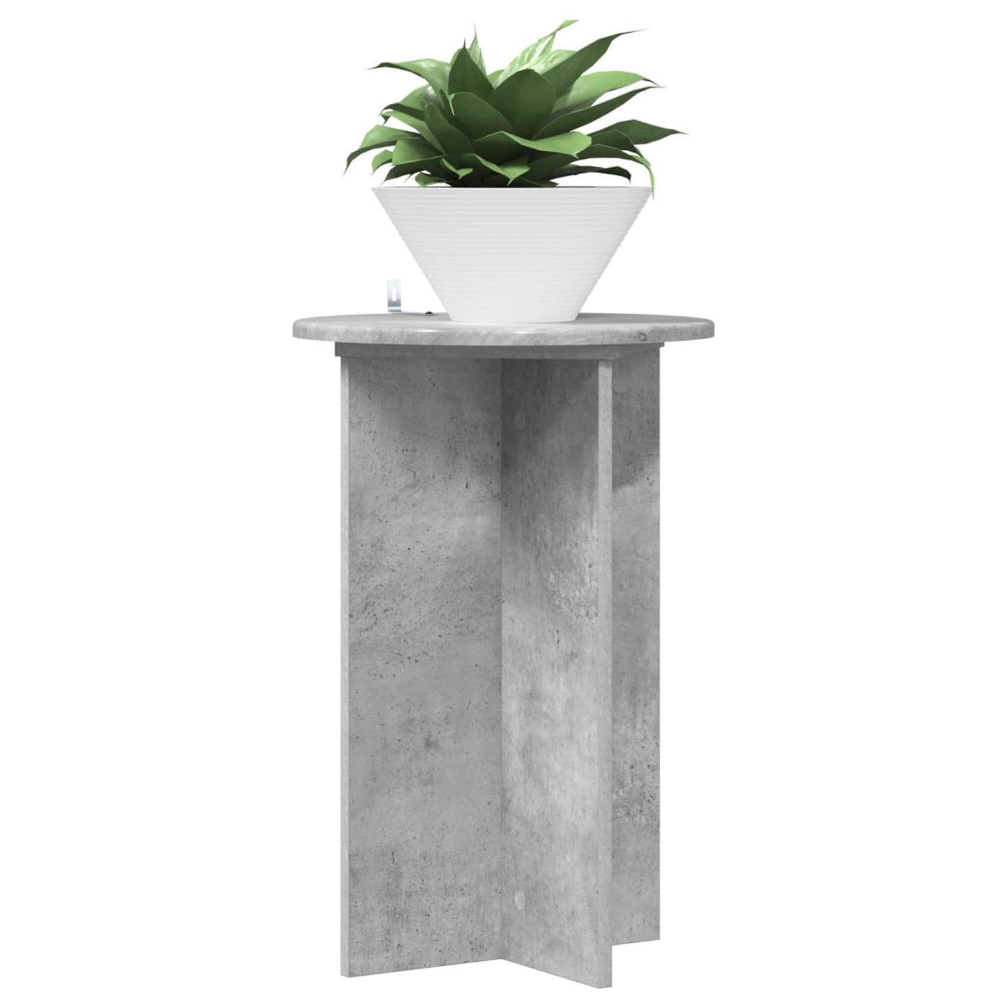 vidaXL Plant Stand 2 pcs Concrete Grey Ø40 x 60 cm Engineered Wood