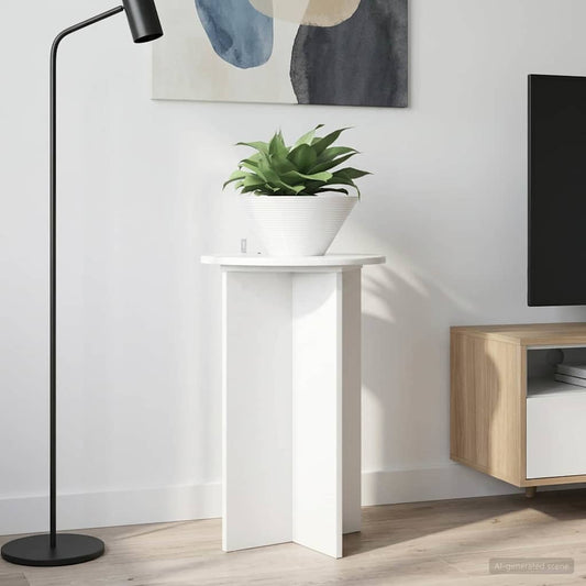 vidaXL Plant Stand 2 pcs High Gloss White Ø40 x 60 cm Engineered Wood