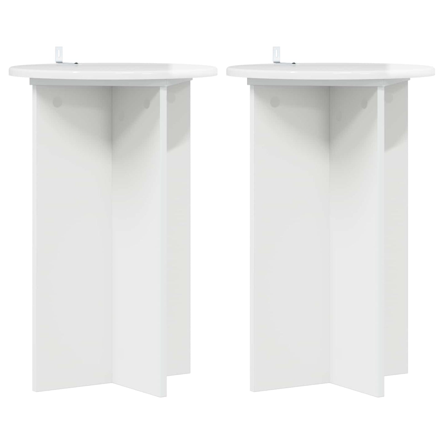 vidaXL Plant Stand 2 pcs High Gloss White Ø40 x 60 cm Engineered Wood