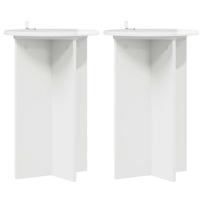 vidaXL Plant Stand 2 pcs High Gloss White Ø40 x 60 cm Engineered Wood