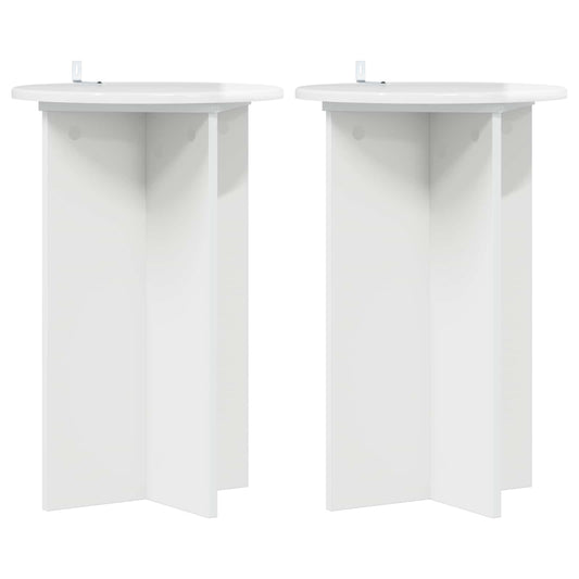 vidaXL Plant Stand 2 pcs High Gloss White Ø40 x 60 cm Engineered Wood