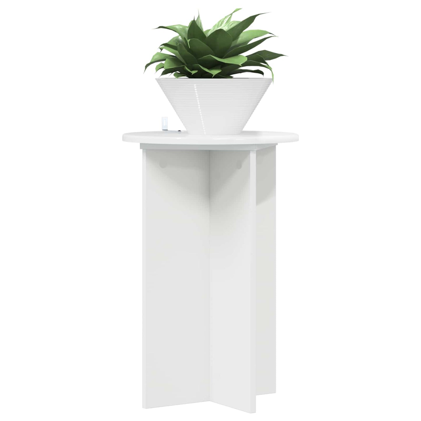 vidaXL Plant Stand 2 pcs High Gloss White Ø40 x 60 cm Engineered Wood