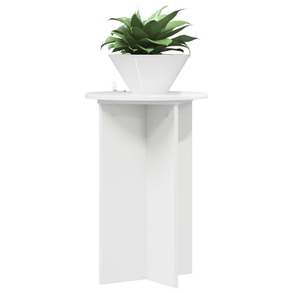 vidaXL Plant Stand 2 pcs High Gloss White Ø40 x 60 cm Engineered Wood