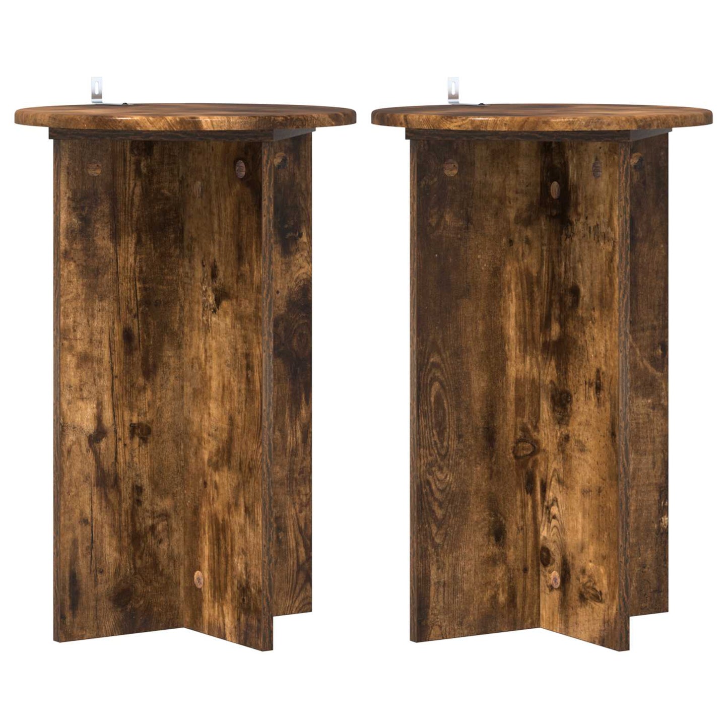 vidaXL Plant Stand 2 pcs Smoked Oak Ø40 x 60 cm Engineered Wood