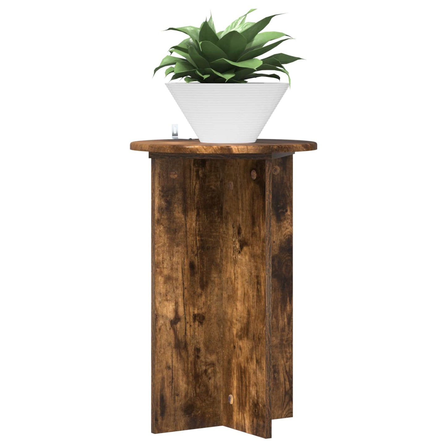 vidaXL Plant Stand 2 pcs Smoked Oak Ø40 x 60 cm Engineered Wood