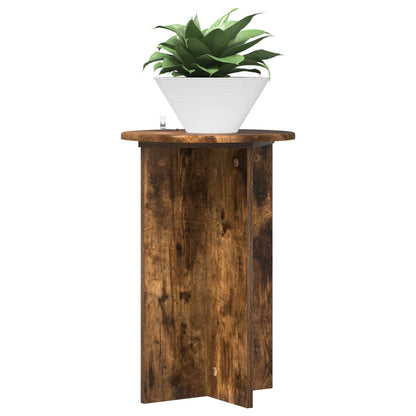vidaXL Plant Stand 2 pcs Smoked Oak Ø40 x 60 cm Engineered Wood