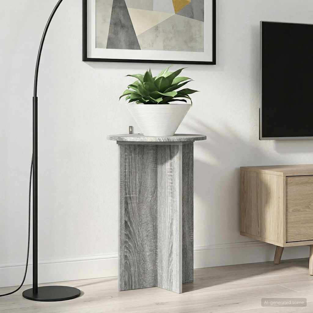 vidaXL Plant Stand 2 pcs Grey Sonoma Ø40 x 60 cm Engineered Wood