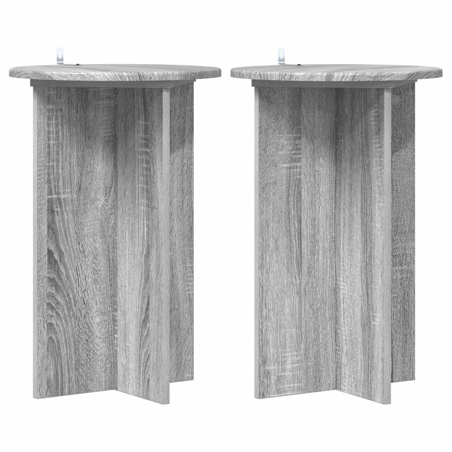 vidaXL Plant Stand 2 pcs Grey Sonoma Ø40 x 60 cm Engineered Wood