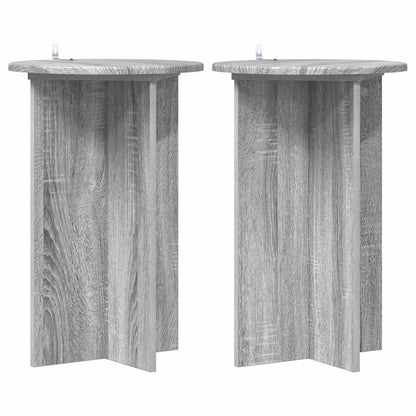 vidaXL Plant Stand 2 pcs Grey Sonoma Ø40 x 60 cm Engineered Wood