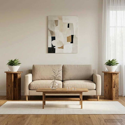 vidaXL Plant Stand 2 pcs Old Wood Ø40 x 60 cm Engineered Wood