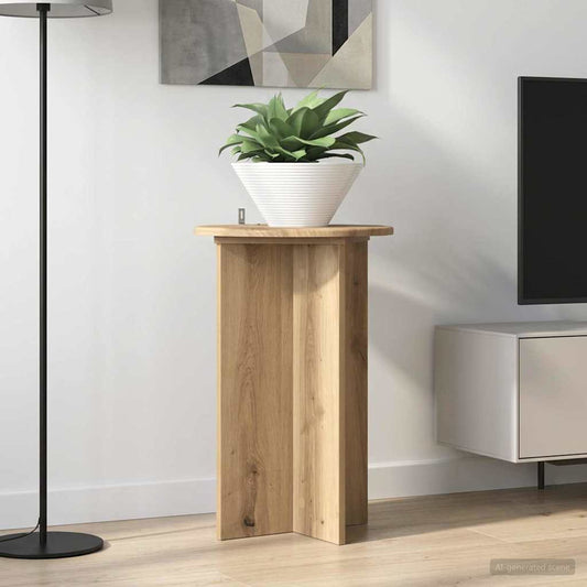 vidaXL Plant Stand 2 pcs Artisan Oak Ø40 x 60 cm Engineered Wood