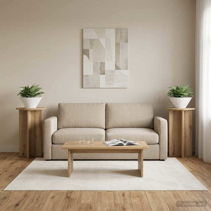 vidaXL Plant Stand 2 pcs Artisan Oak Ø40 x 60 cm Engineered Wood