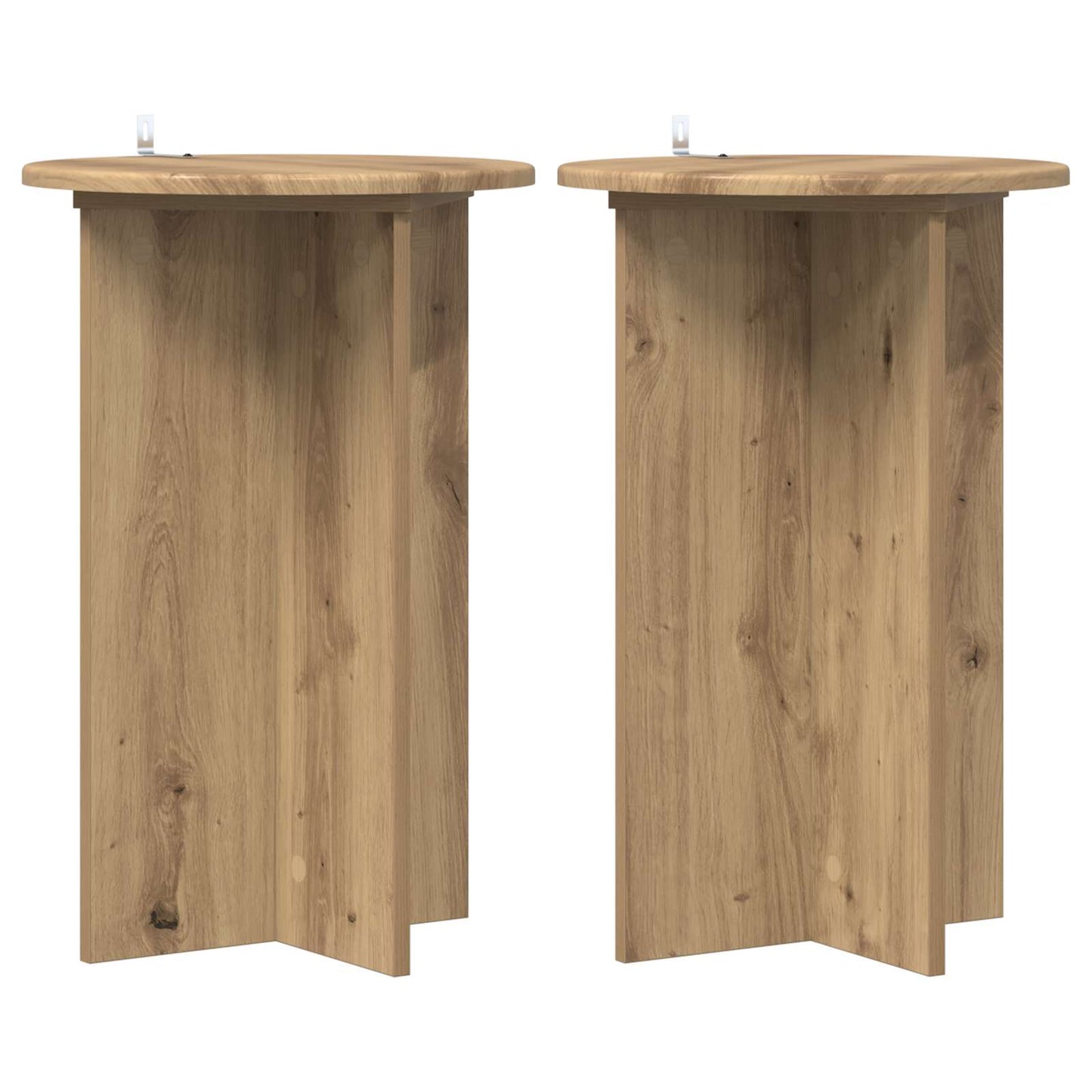 vidaXL Plant Stand 2 pcs Artisan Oak Ø40 x 60 cm Engineered Wood