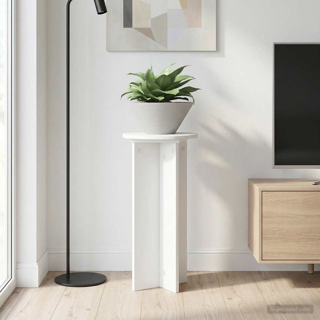 vidaXL Plant Stand 2 pcs White Ø29.5 x 60 cm Engineered Wood