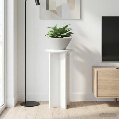vidaXL Plant Stand 2 pcs White Ø29.5 x 60 cm Engineered Wood