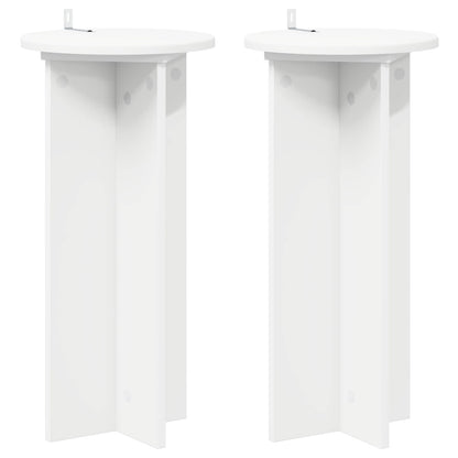 vidaXL Plant Stand 2 pcs White Ø29.5 x 60 cm Engineered Wood