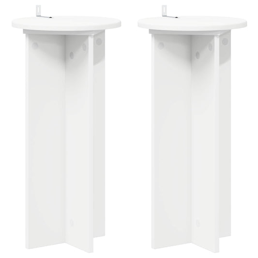 vidaXL Plant Stand 2 pcs White Ø29.5 x 60 cm Engineered Wood