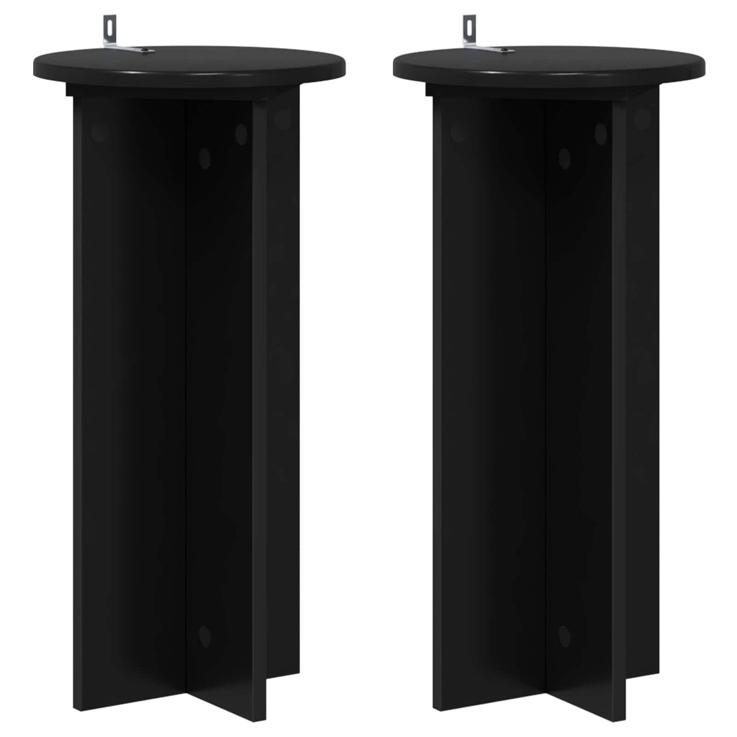 vidaXL Plant Stand 2 pcs Black 29.5 x 29.5 x 60 cm Engineered Wood