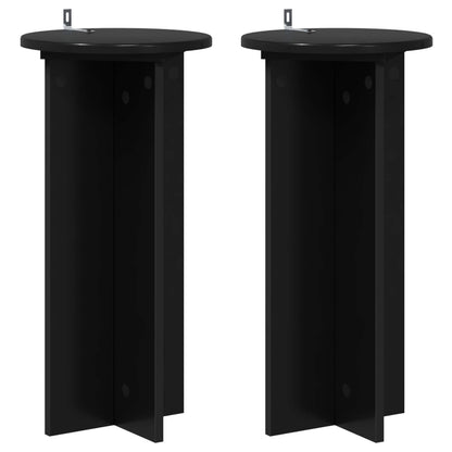 vidaXL Plant Stand 2 pcs Black 29.5 x 29.5 x 60 cm Engineered Wood