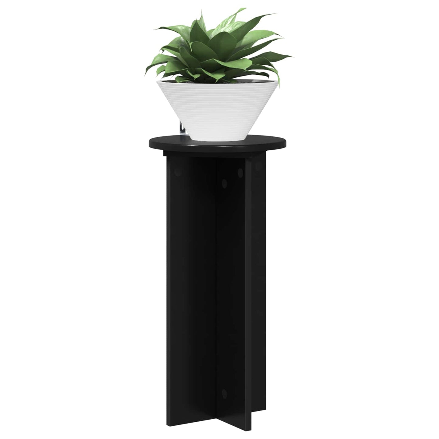 vidaXL Plant Stand 2 pcs Black 29.5 x 29.5 x 60 cm Engineered Wood