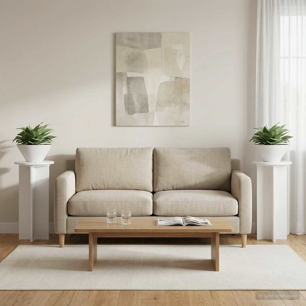 vidaXL Plant Stand 2 pcs High Gloss White 29.5 x 29.5 x 60 cm