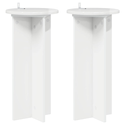 vidaXL Plant Stand 2 pcs High Gloss White 29.5 x 29.5 x 60 cm