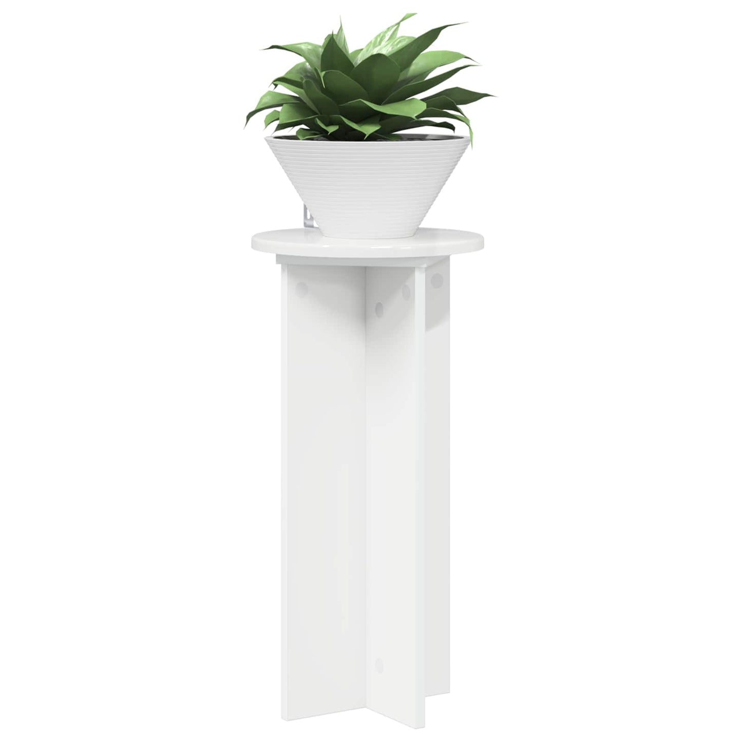 vidaXL Plant Stand 2 pcs High Gloss White 29.5 x 29.5 x 60 cm