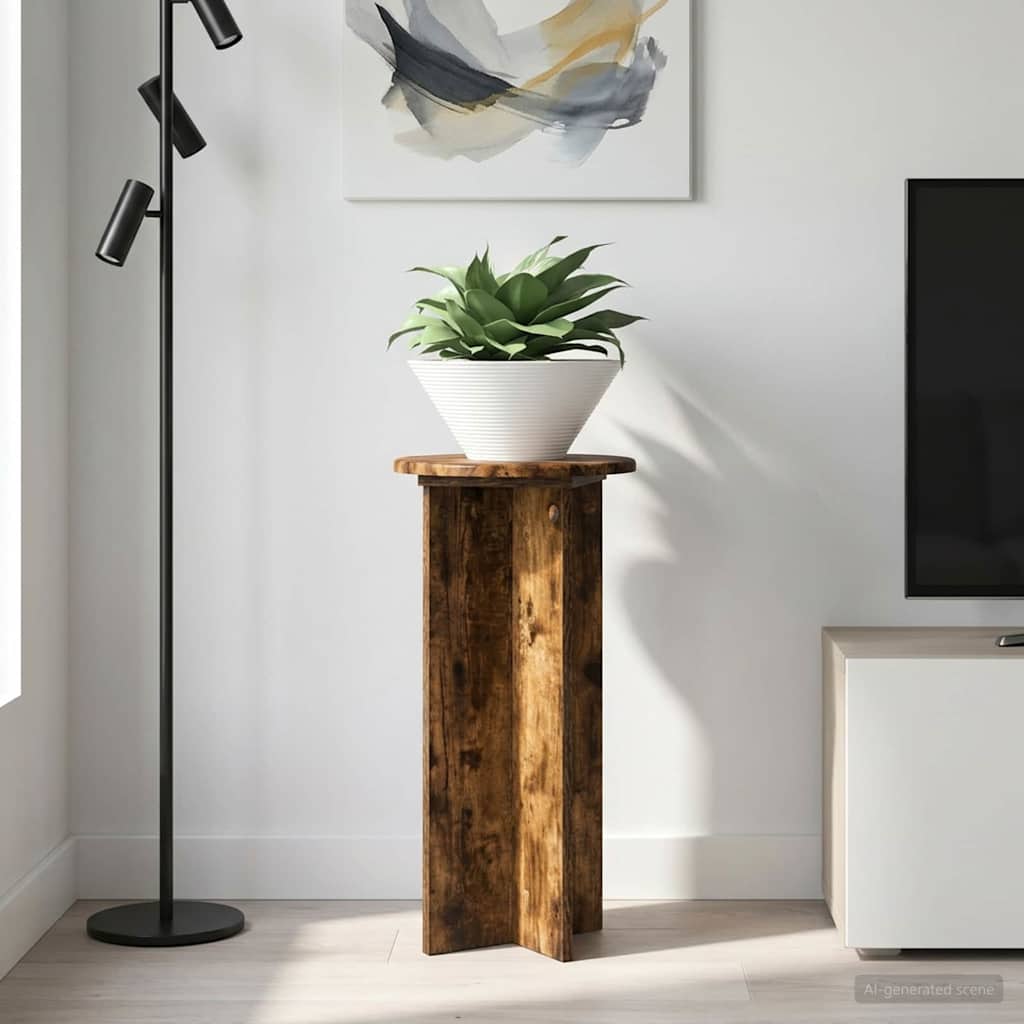 vidaXL Plant Stand 2 pcs Smoked Oak 29.5 x 29.5 x 60 cm