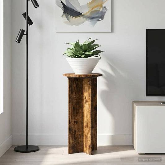 vidaXL Plant Stand 2 pcs Smoked Oak 29.5 x 29.5 x 60 cm