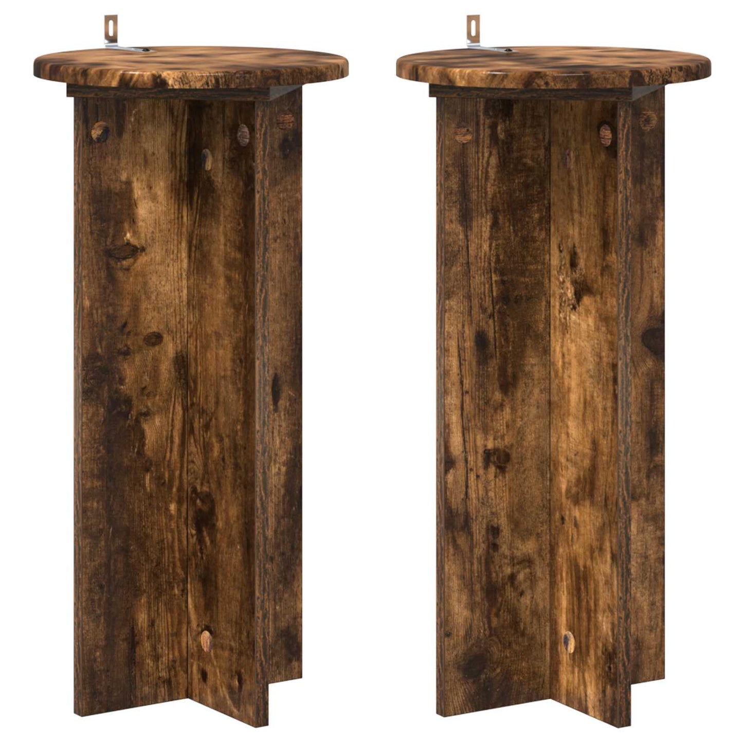 vidaXL Plant Stand 2 pcs Smoked Oak 29.5 x 29.5 x 60 cm