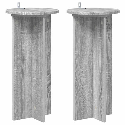 vidaXL Plant Stand 2 pcs Grey Sonoma 29.5 x 29.5 x 60 cm