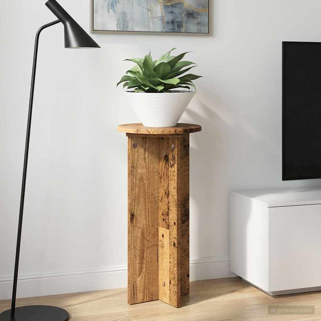vidaXL Plant Stand 2 pcs Old Wood 29.5 x 29.5 x 60 cm Engineered Wood