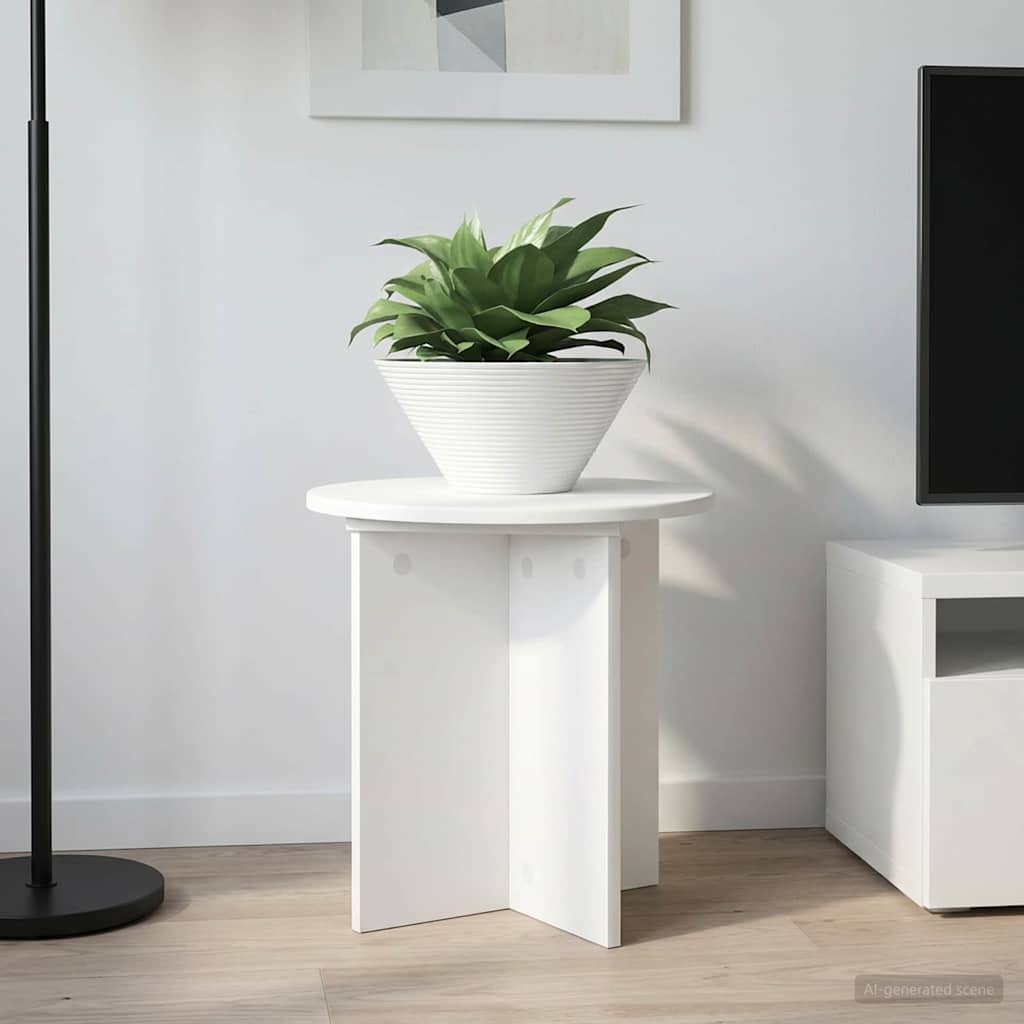 vidaXL Plant Stand 2 pcs White Ø40 x 40 cm Engineered Wood