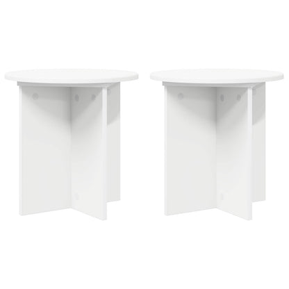 vidaXL Plant Stand 2 pcs White Ø40 x 40 cm Engineered Wood