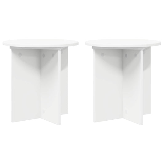 vidaXL Plant Stand 2 pcs White Ø40 x 40 cm Engineered Wood